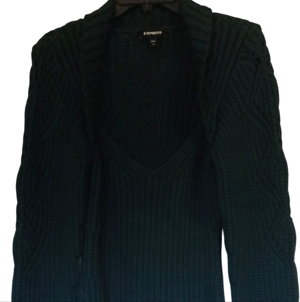 Express Dark Green Knit Sweater